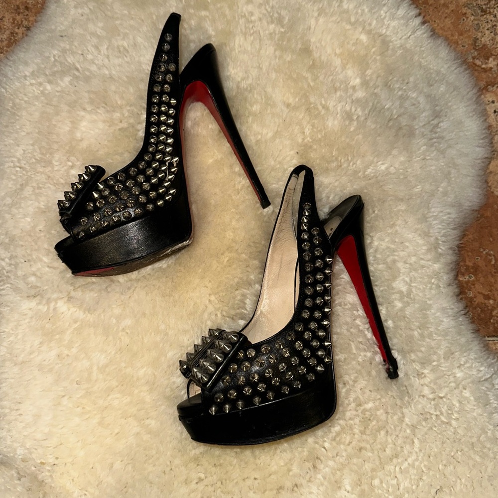 Christian loubouitin Clou Noeud Black Platform Size 38.5